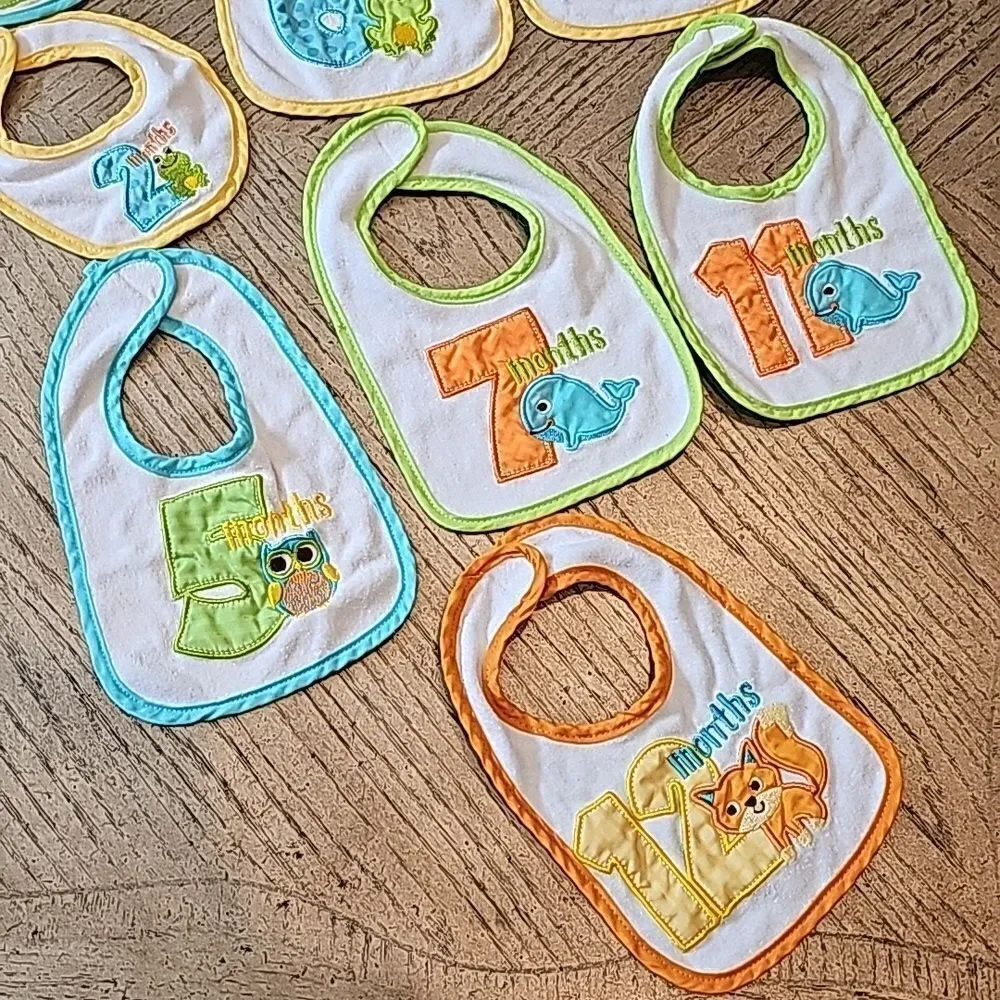 Baby bibs with months